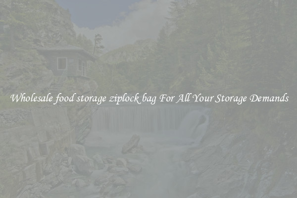 Wholesale food storage ziplock bag For All Your Storage Demands