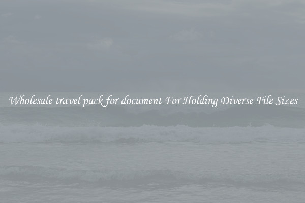 Wholesale travel pack for document For Holding Diverse File Sizes