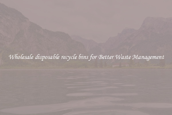 Wholesale disposable recycle bins for Better Waste Management