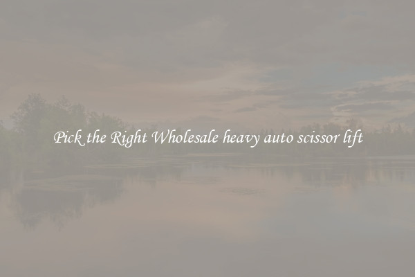 Pick the Right Wholesale heavy auto scissor lift