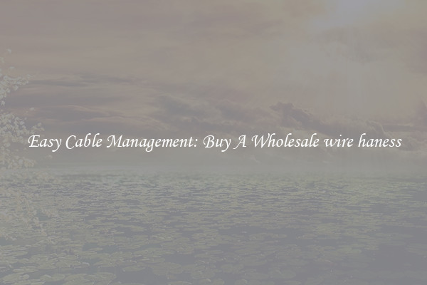 Easy Cable Management: Buy A Wholesale wire haness