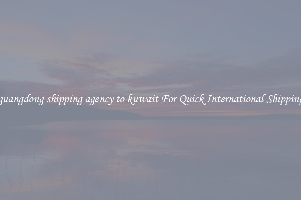 guangdong shipping agency to kuwait For Quick International Shipping