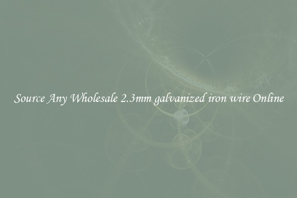 Source Any Wholesale 2.3mm galvanized iron wire Online
