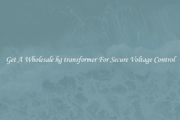 Get A Wholesale hg transformer For Secure Voltage Control